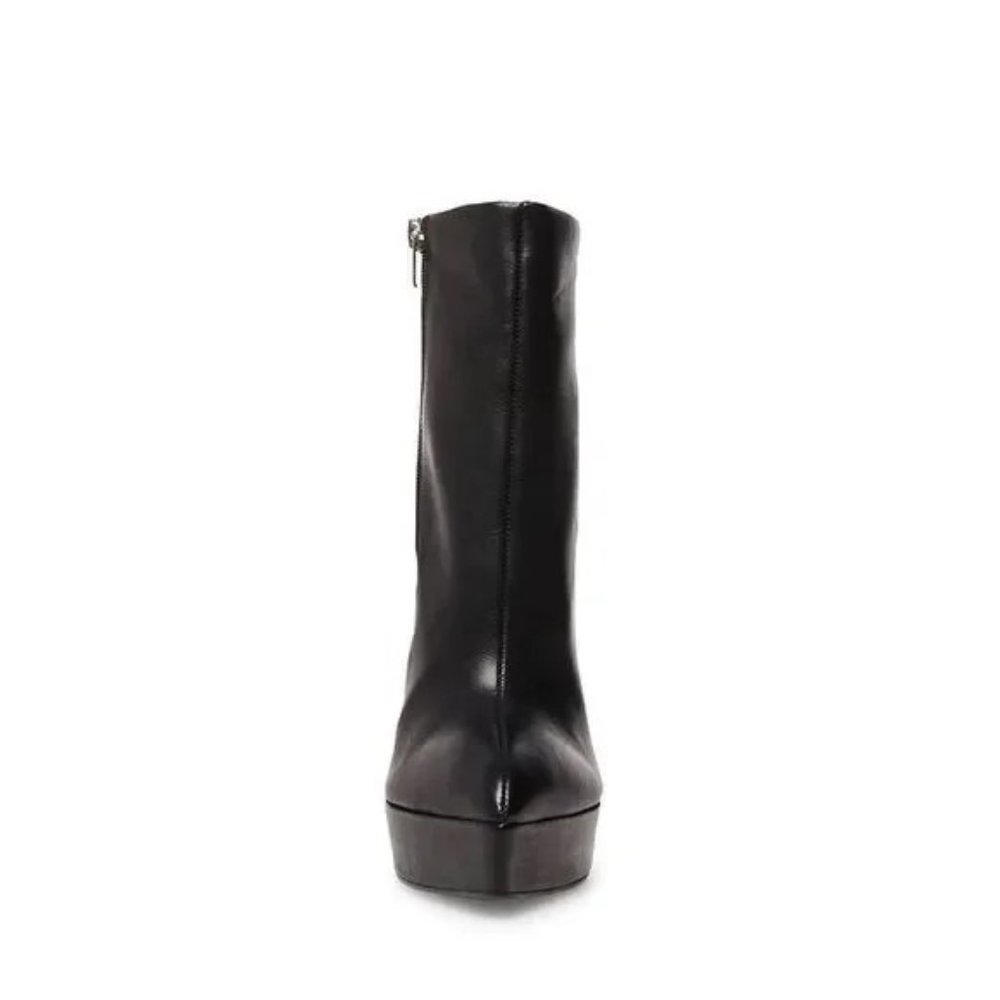 Steve Madden Dalina Genuine Leather Black Platform Ankle Boots